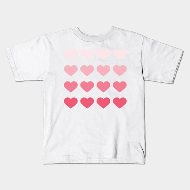 Pink Ombre Hearts Kids T-Shirt by heartlocked